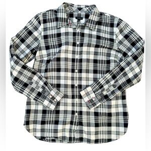 Talbots Black & White Plaid Shirt